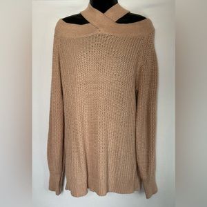 Ashley Stewart Cold-Shoulder Knit Sweater
